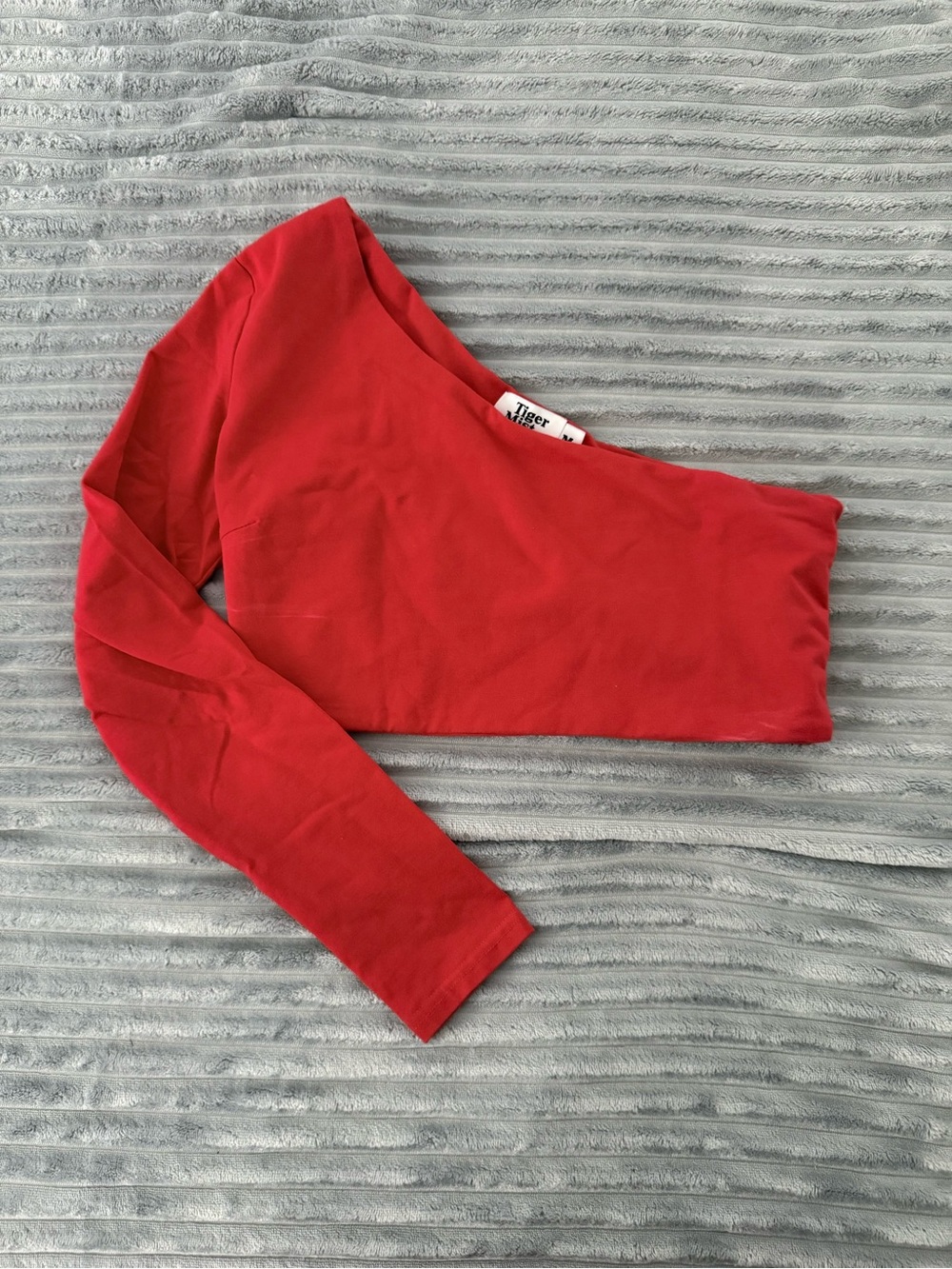 Tiger Mist Red One-Shoulder Top